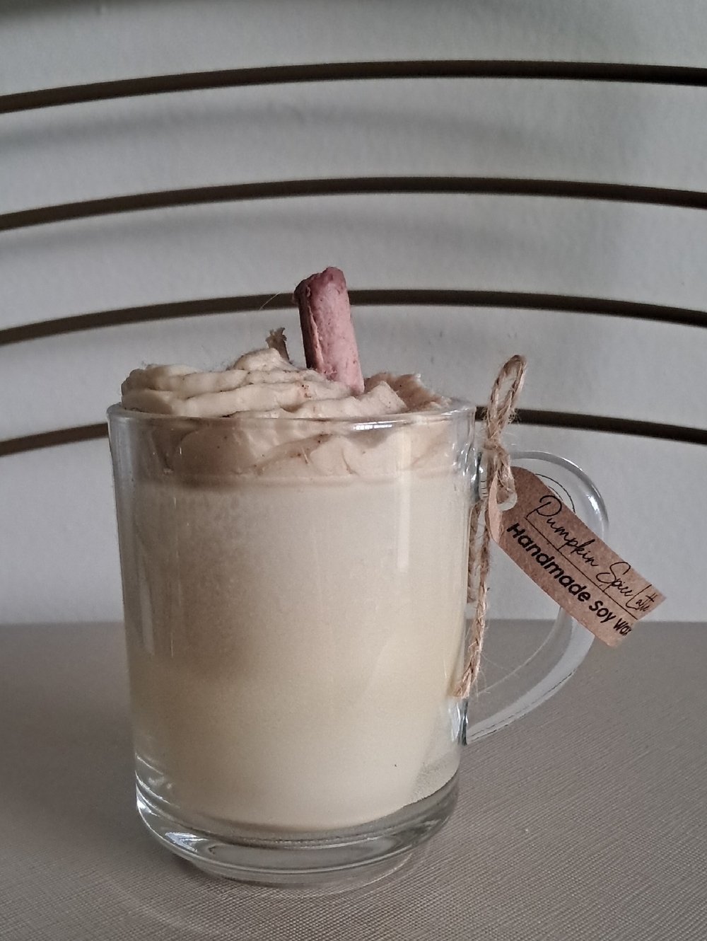 New!Candle Mug with Whipped Top and Cinnamon Accent